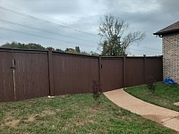 Pressure washed and stained
